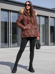 Geacă de femei ciocolată OZONEE JS/5M3226/158Z