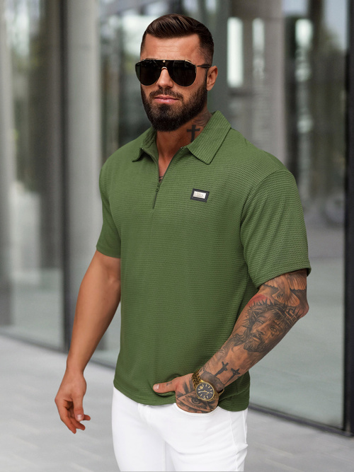 Tricou polo bărbați kaki OZONEE O/YN2/593