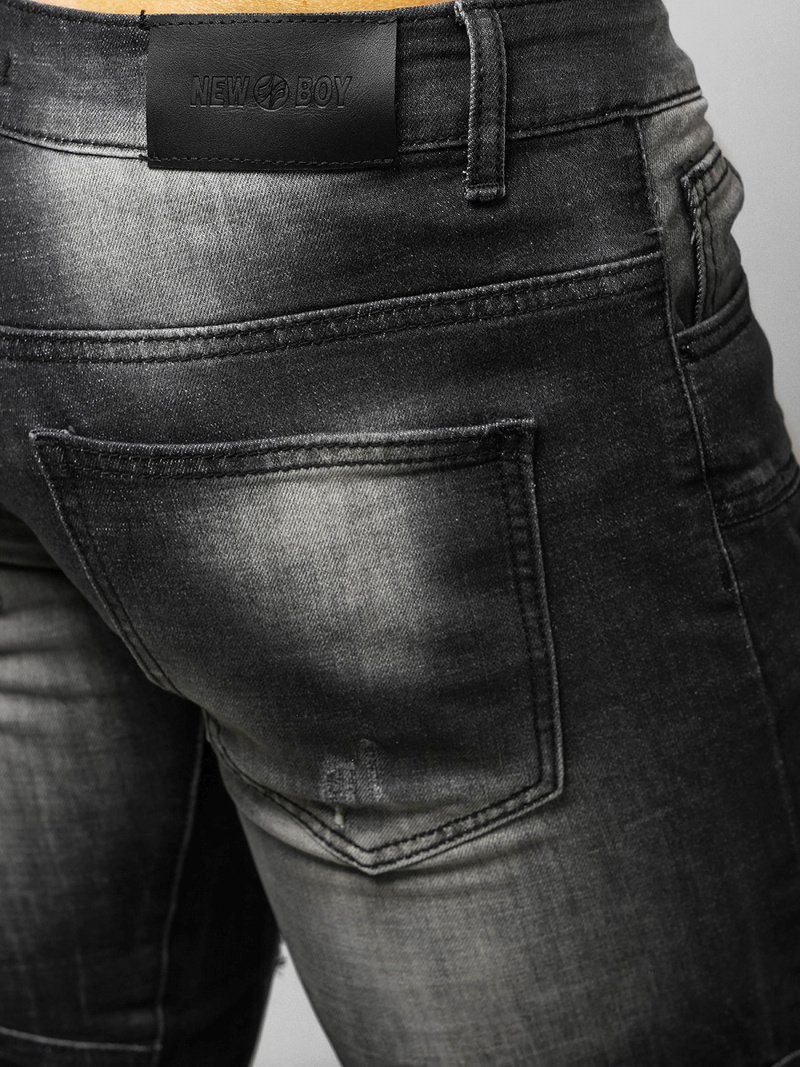 Blugi bărbaţi negri OZONEE NB/MP0046N