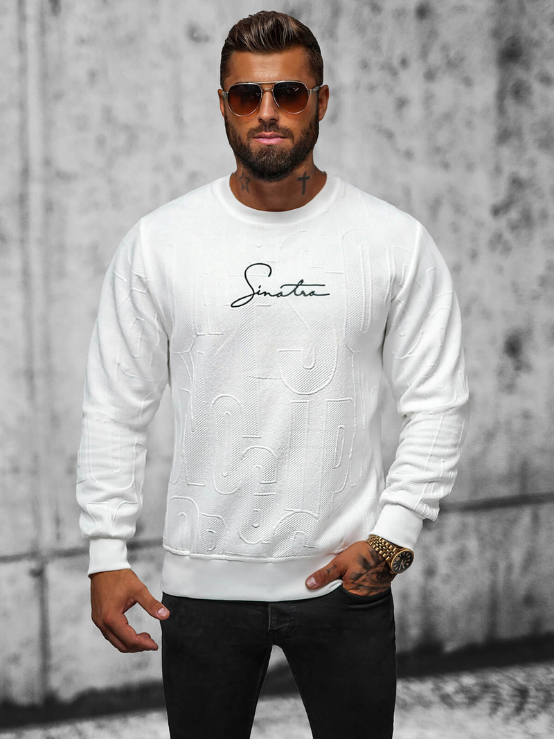 Bluză bărbați albă OZONEE JS/3B576