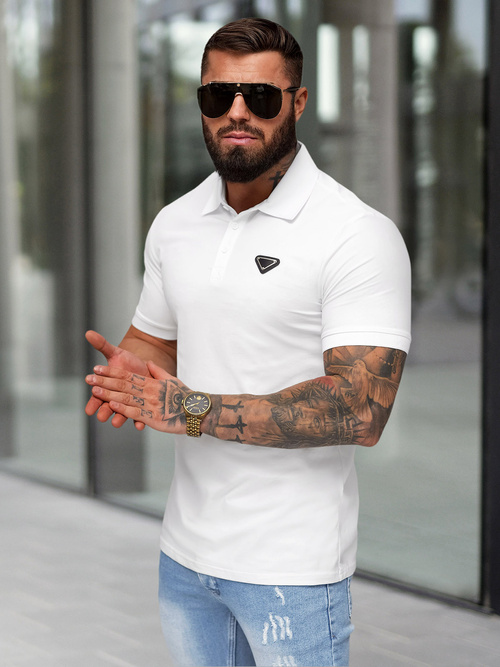 Tricou polo bărbați alb OZONEE NB/MT3122