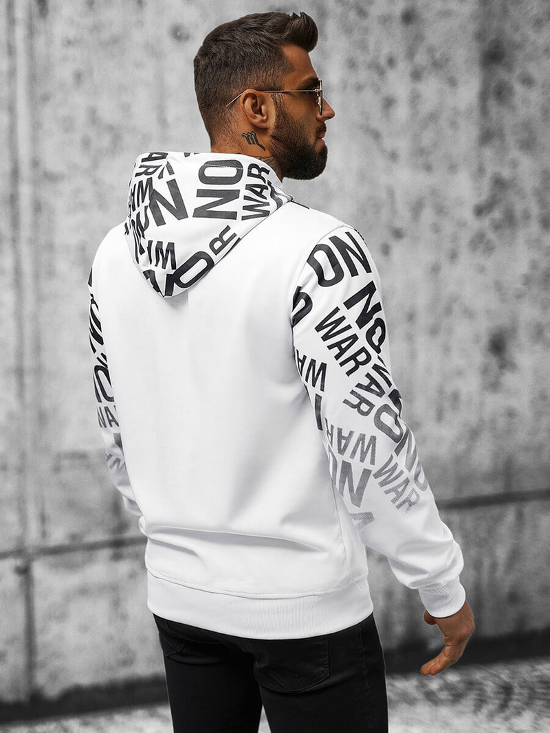 Hanorac bărbați alb OZONEE JS/8B998/1