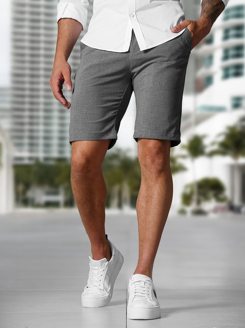 Pantaloni scurti chino bărbați gri închis OZONEE DJ/4400Z