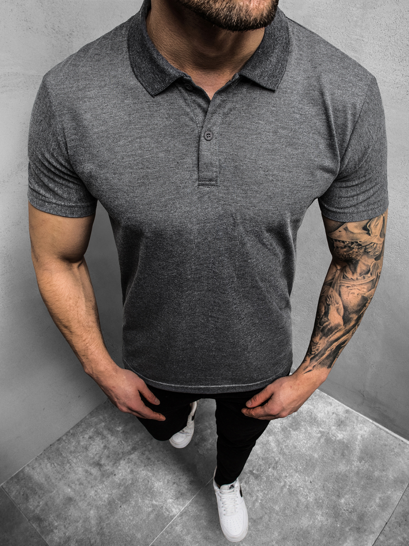 Tricou polo bărbați antracit OZONEE JS/GD01Z
