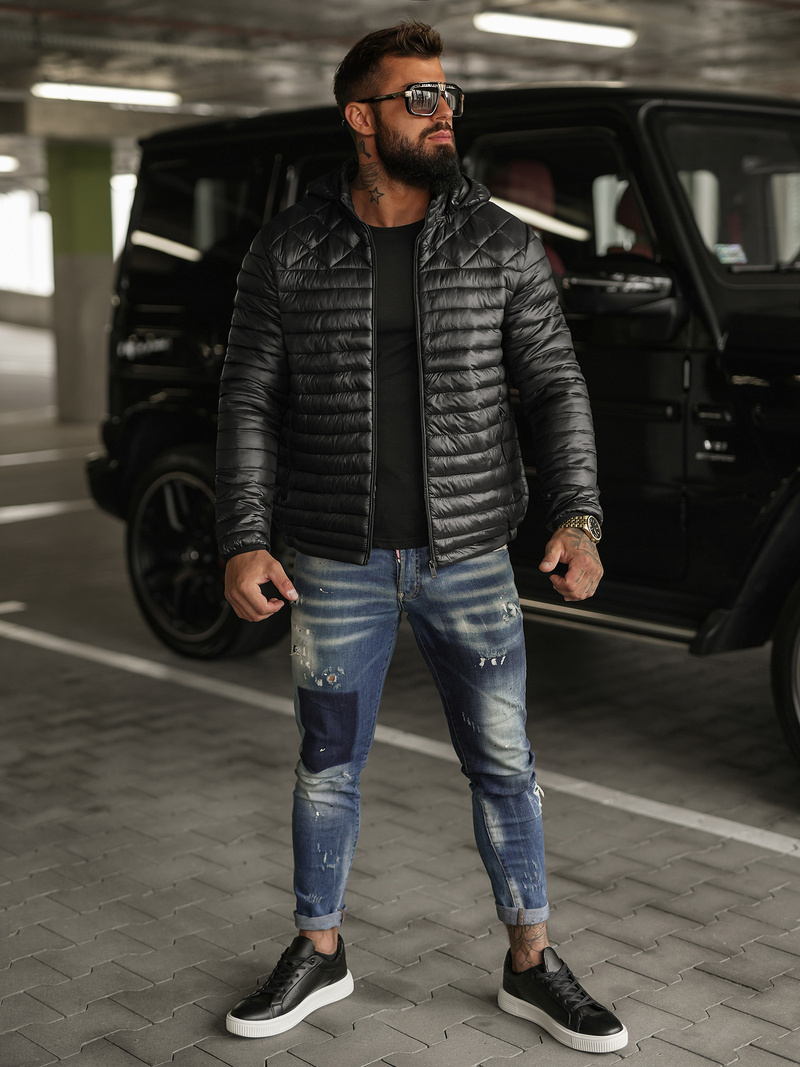 Geacă bărbați neagră OZONEE JS/16M9328/392BZ