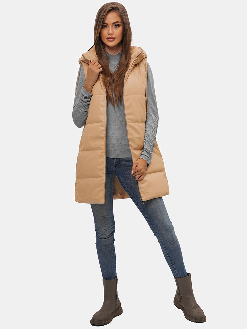 Vestă femei bej OZONEE O/AY756