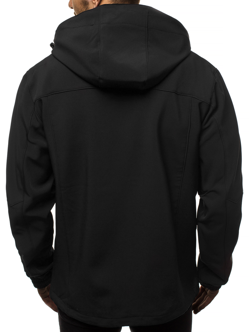 Jachetă bărbați SOFTSHELL negru-portocaliu OZONEE GE/12269