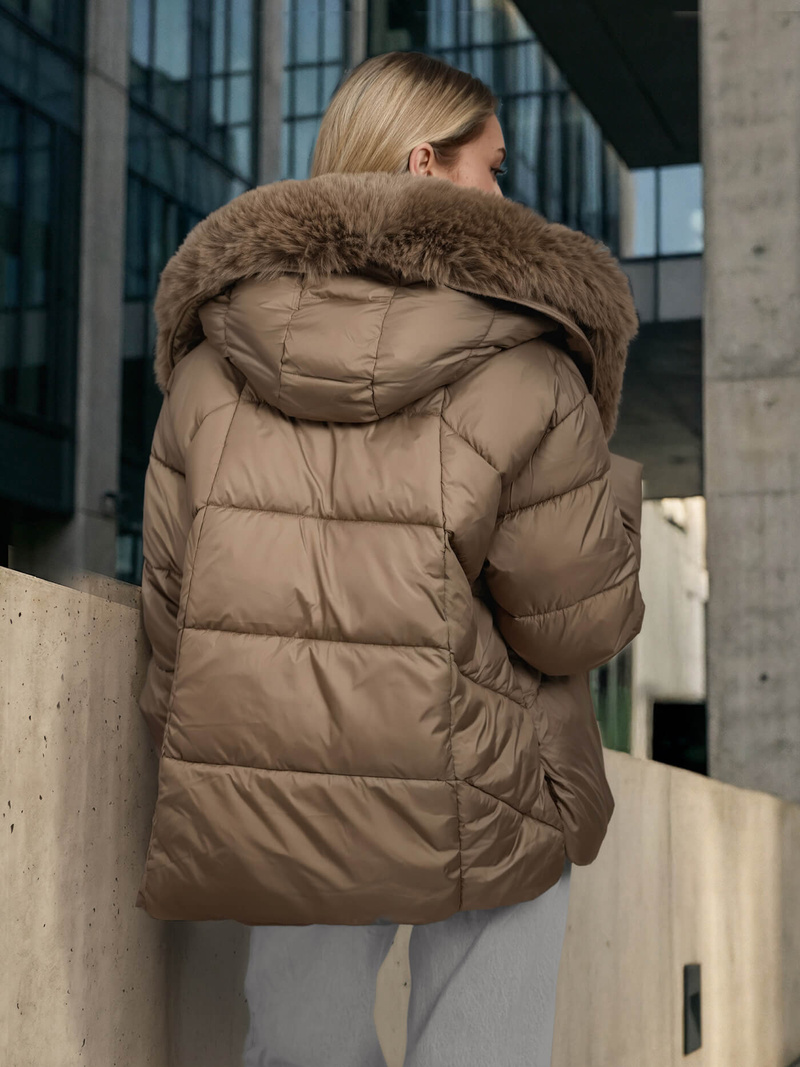 Geacă de femei bej închis OZONEE O/16M9179/84Z