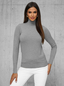 Pulover de dama gri închis OZONEE JS/8009/3