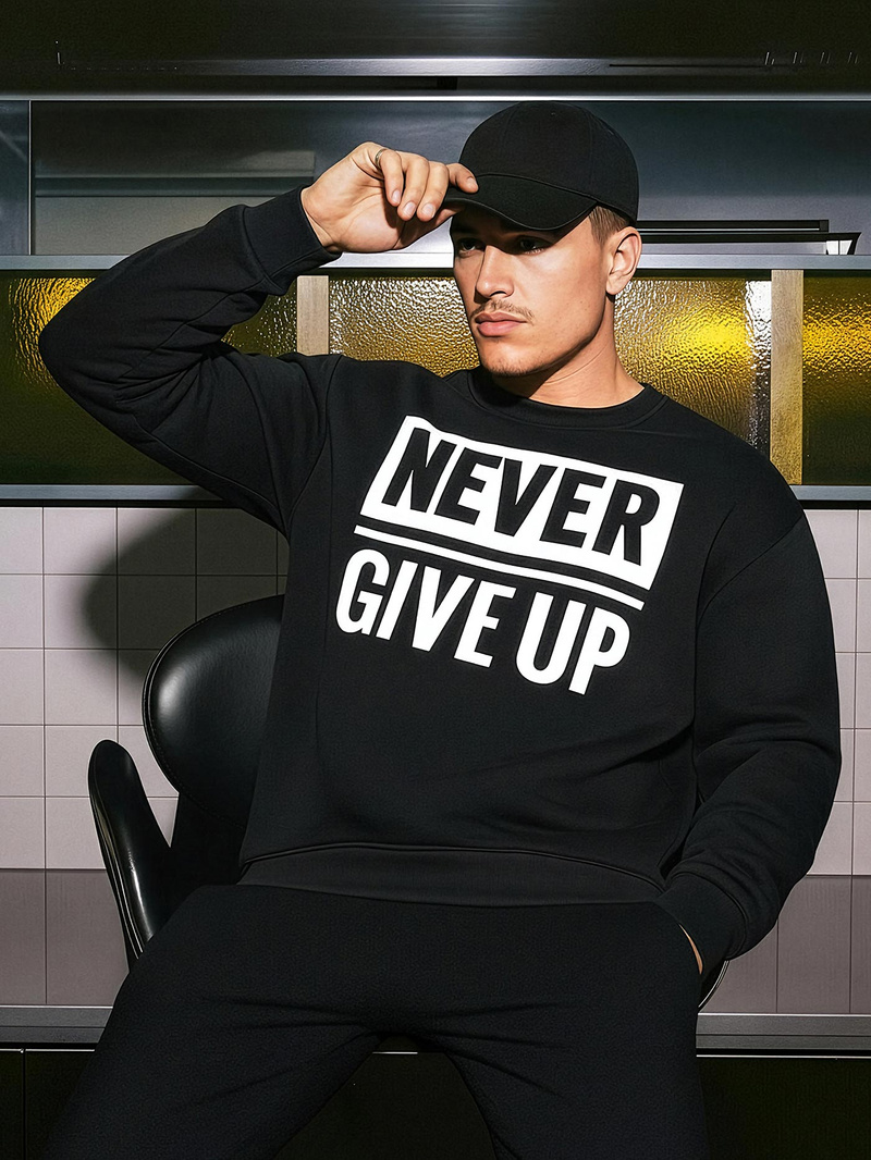 Hanorac bărbați negru OZONEE JS/8B1769/3