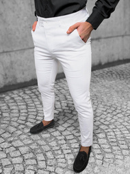 Pantaloni chino bărbaţi albi OZONEE O/1000