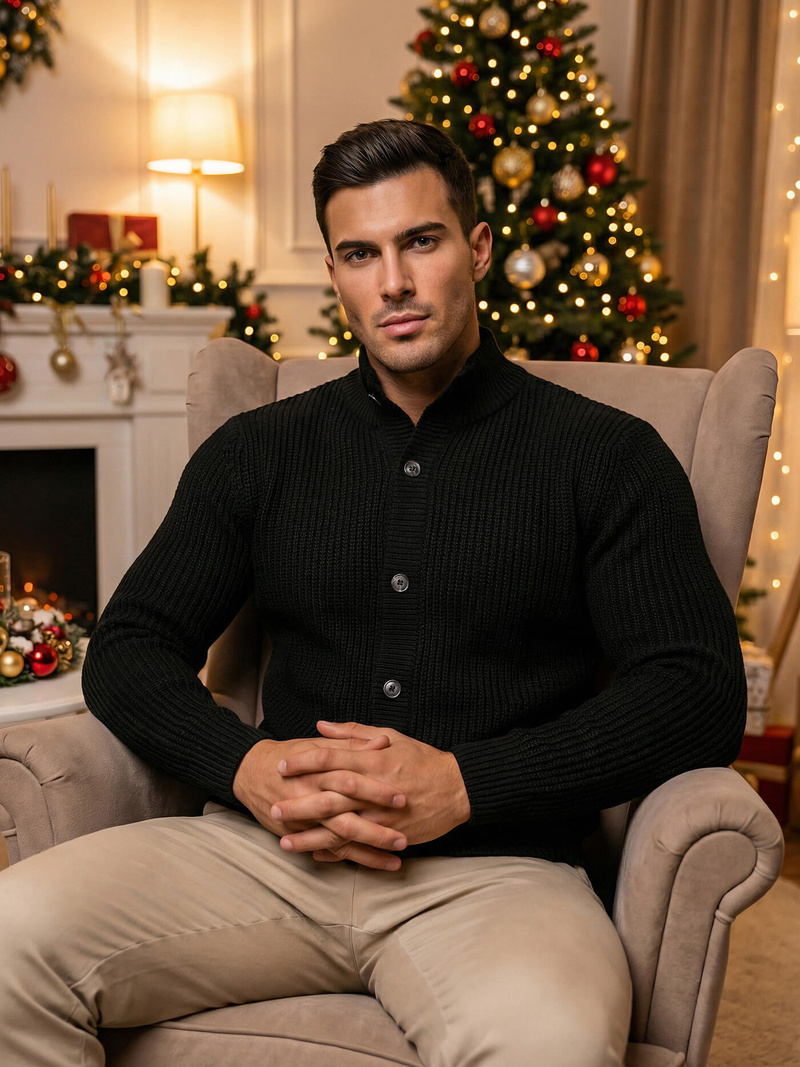 Pulover bărbați negru OZONEE NB/MM6020/4Z