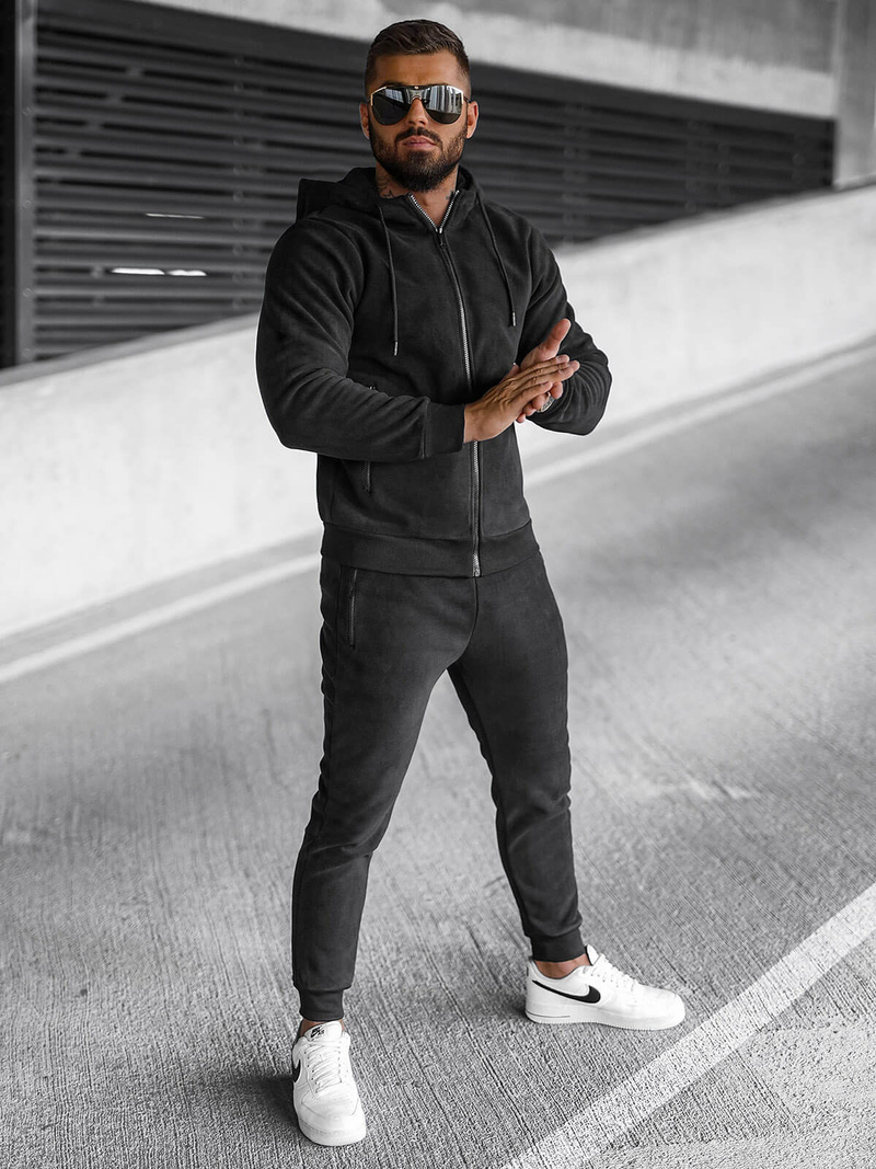 Compleu sport bărbaţi negru OZONEE O/3A150Z