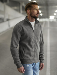 Bluză cu fermoar bărbați gri închis OZONEE JS/2002Z