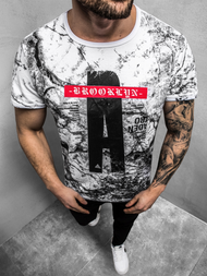 Tricou bărbați alb OZONEE JS/SS10921Z