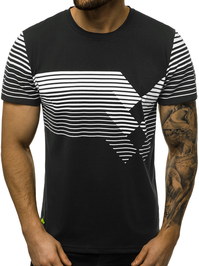 Tricou bărbați negru OZONEE JS/KS2058