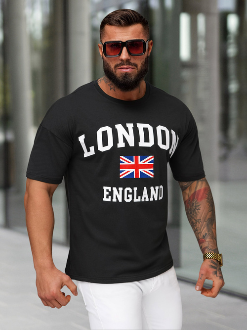 Tricou bărbați negri OZONEE JS/8B1373/3