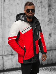 Jachetă bărbați roșu-neagră OZONEE JS/M35/275