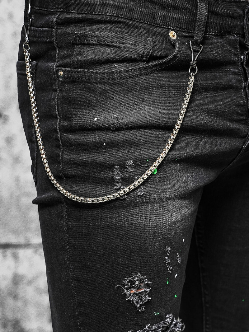 Blugi Bărbaţi negri OZONEE O/MB460