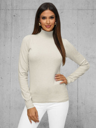 Pulover de dama bej deschis OZONEE JS/8003/4