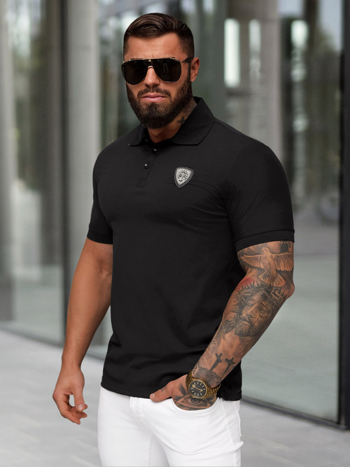 Tricou polo bărbați negru OZONEE NB/MT3121