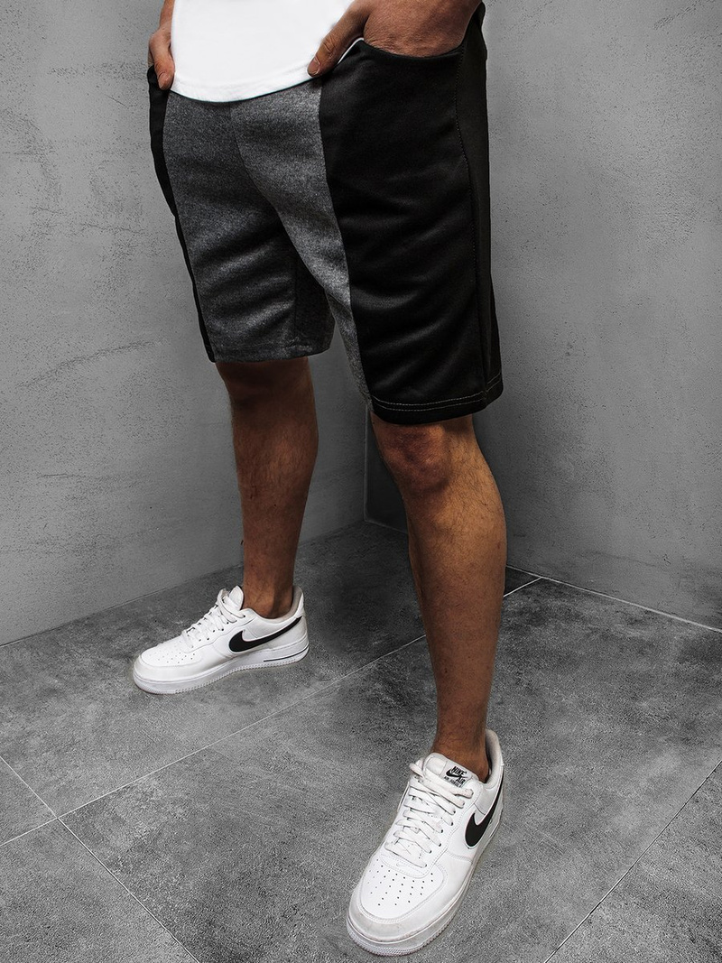 Pantaloni scurți sport bărbați antracit-negri OZONEE JS/81016Z