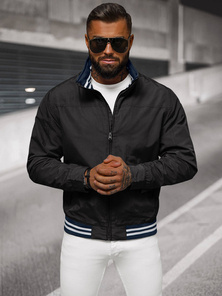 Jachetă de primăvară bărbați neagră OZONEE JS/5M3101/392Z