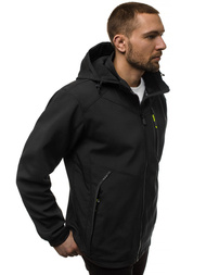 Jachetă bărbați SOFTSHELL negru-galben OZONEE GE/12266Z