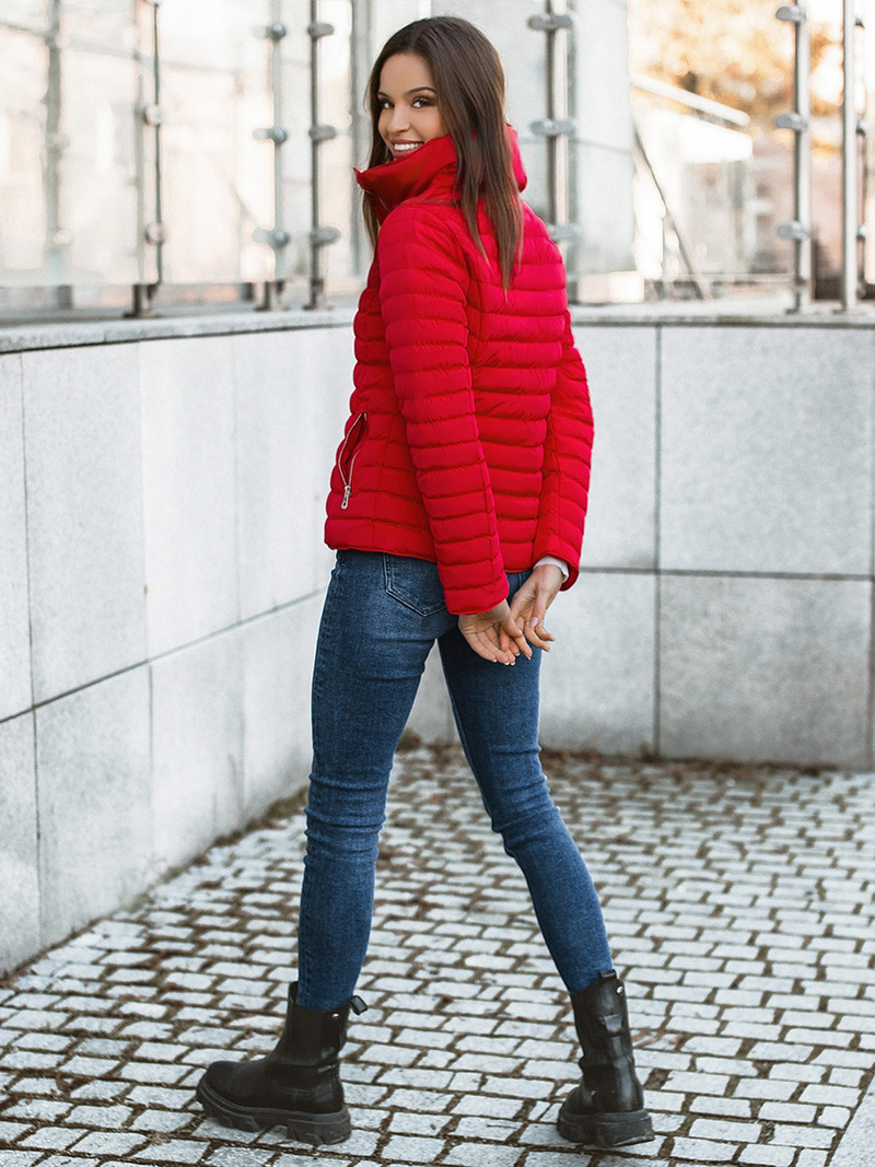 Jachetă de femei roșie OZONEE JS/M23063/2Z