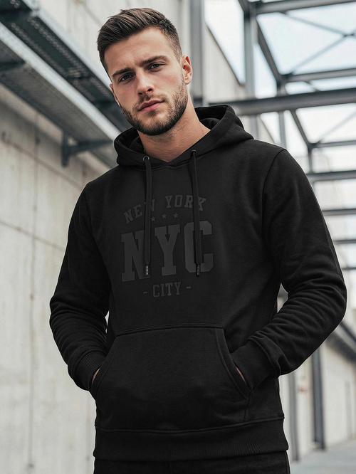 Hanorac bărbați negru OZONEE JS/8B1971/3