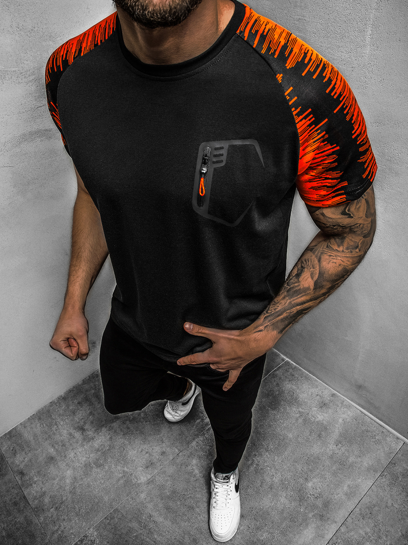 Tricou bărbați negru OZONEE JS/KS2072Z