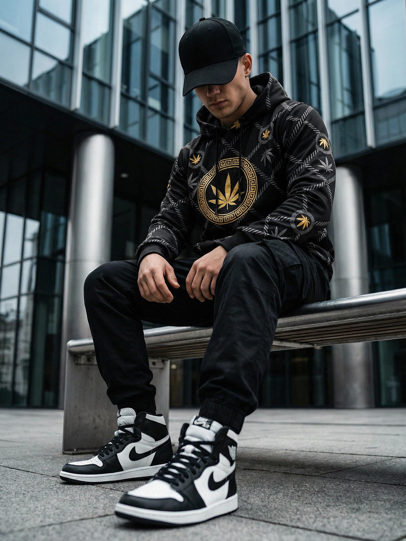 Hanorac bărbați negru OZONEE O/B267Z