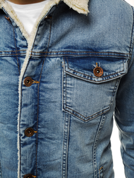 Jachetă de blugi bărbați albastră deschis OZONEE BN/5940