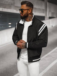 Jachetă de bărbați neagră OZONEE JS/5M3218/392