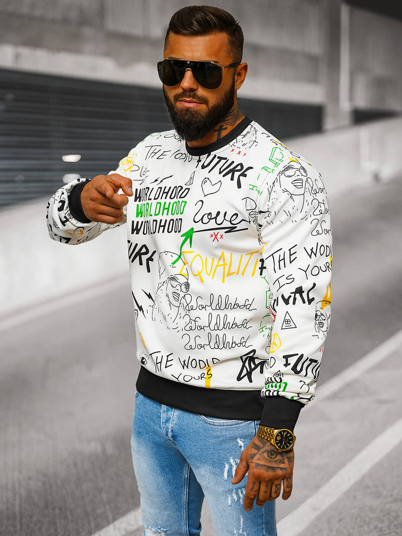 Bluză bărbați albă OZONEE JS/8B1228/1