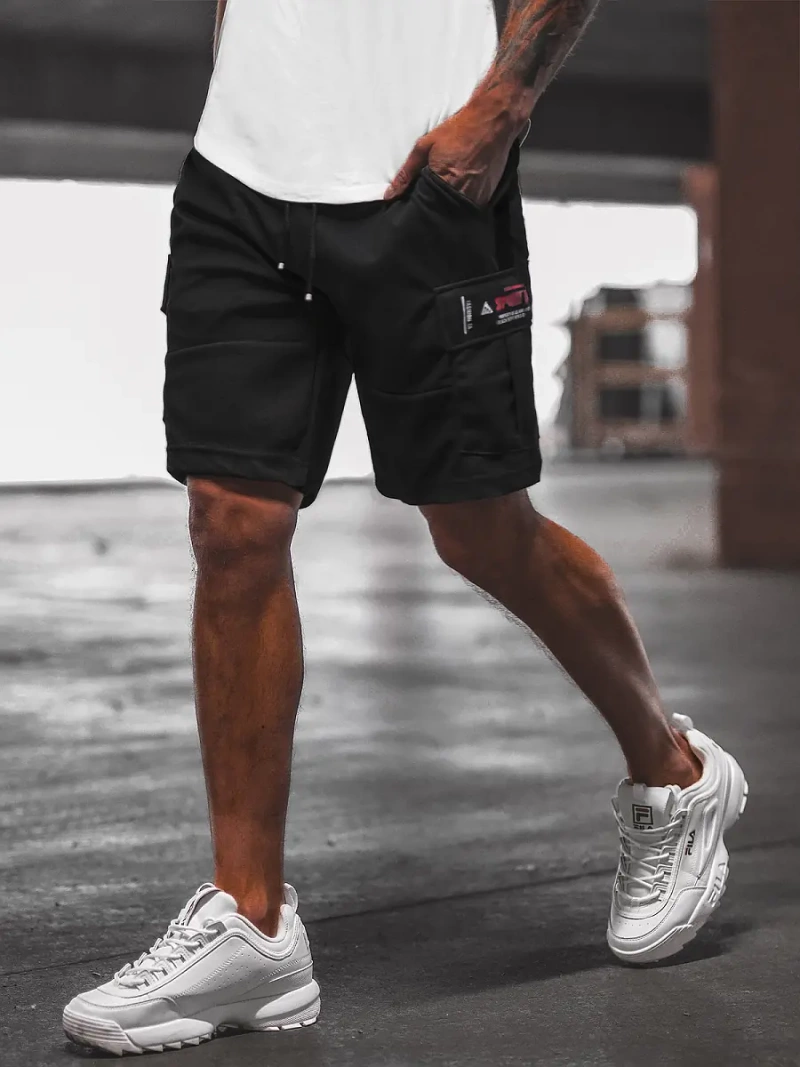 Pantaloni scurți sport bărbați negri OZONEE O/WW20016/1