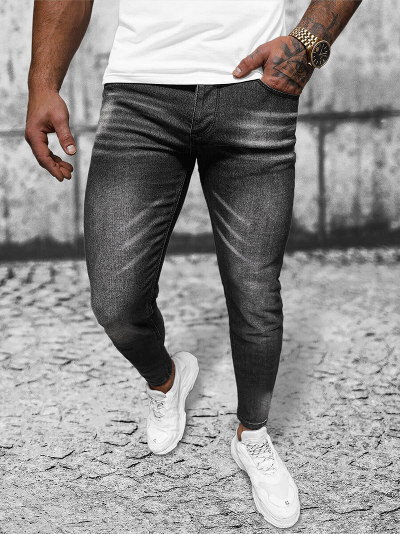 Blugi bărbaţi negri OZONEE NB/MP0199N