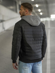Jachetă bărbați neagră OZONEE JS/8M985/392Z