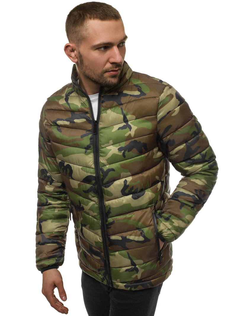 Jachetă de primăvară bărbați kaki-camuflaj OZONEE JS/SM80Z