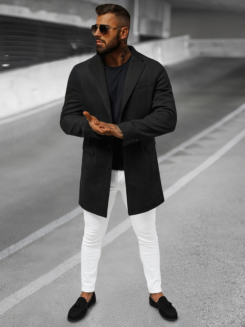 Palton bărbați negru OZONEE JB/1047Z