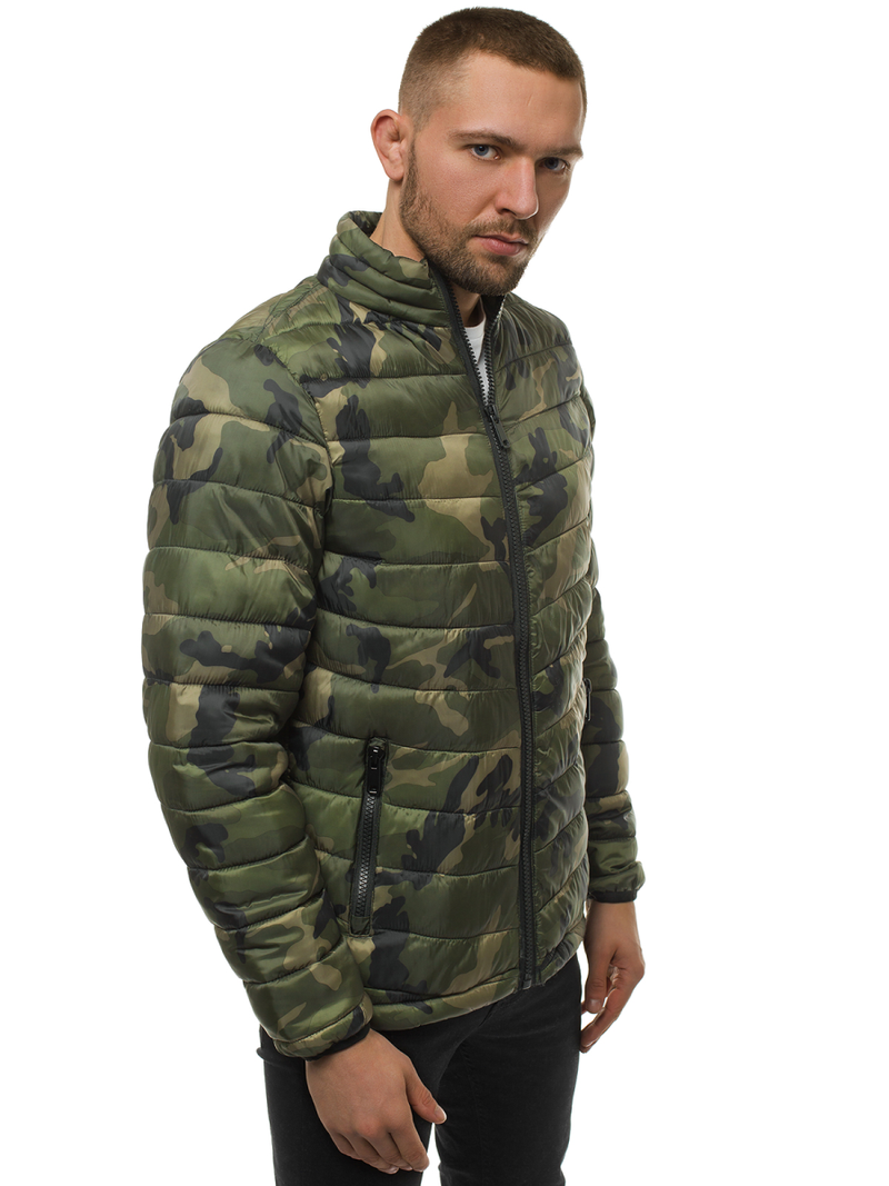 Jachetă de primăvară bărbați verde-camuflaj OZONEE JS/SM80Z