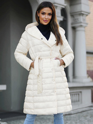 Palton de femei ecru OZONEE JS/5M3159/254