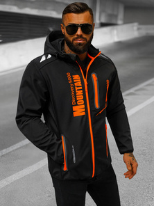 Jachetă softshell bărbați negru și portocaliu OZONEE JS/HH026/1