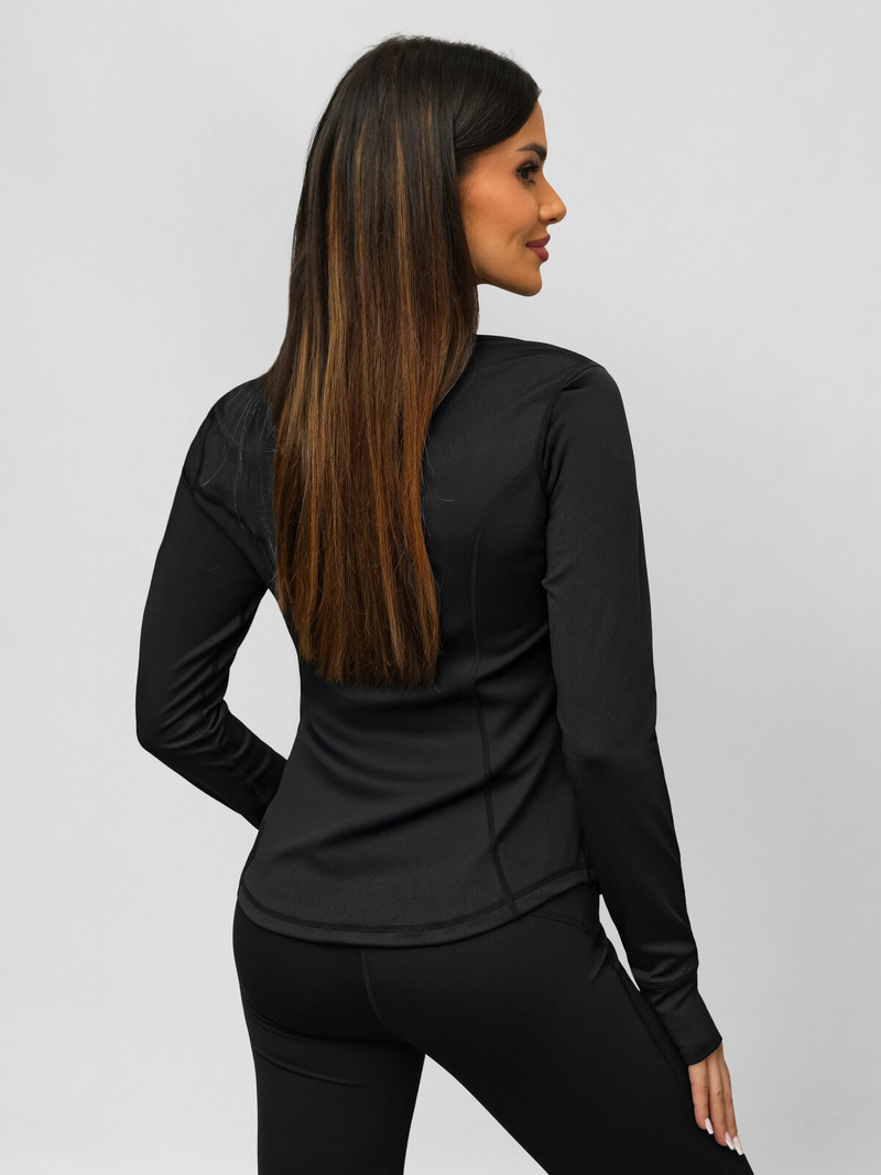 Jachetă sport ultrauşoară pentru femei neagră OZONEE JS/17B553/3