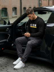 Hanorac bărbați negru OZONEE JS/8B1753/3