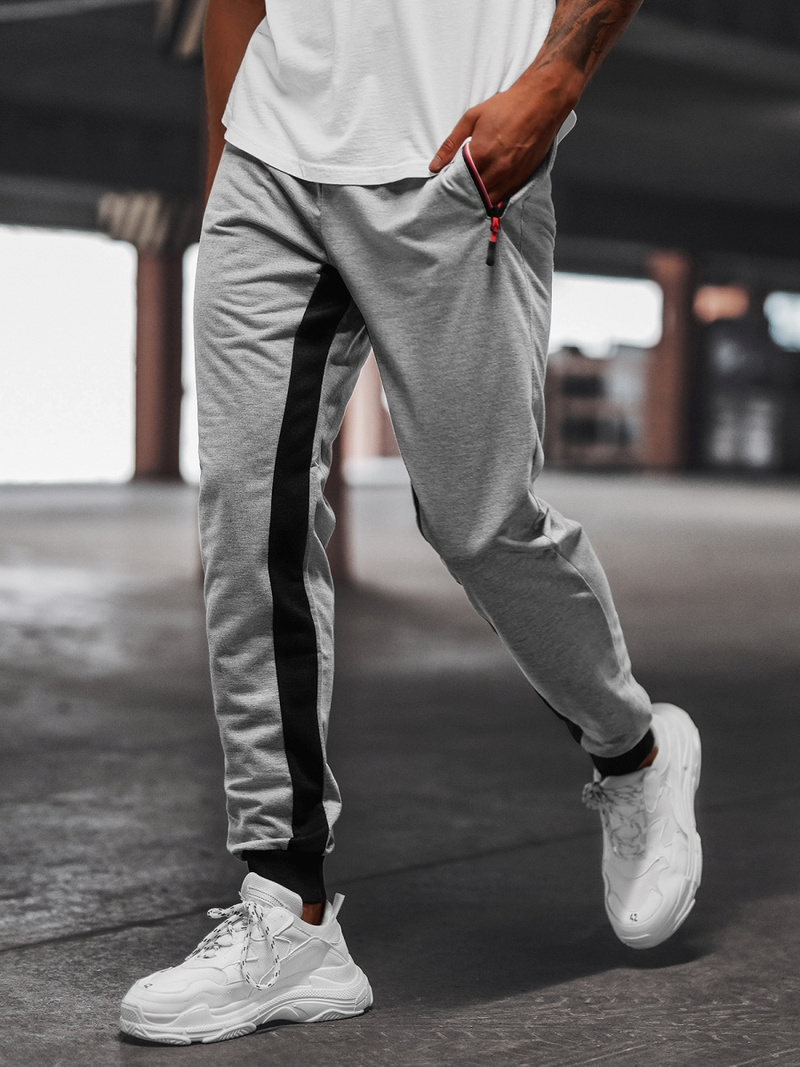 Pantaloni de trening bărbaţi gri OZONEE JS/68K10357Z