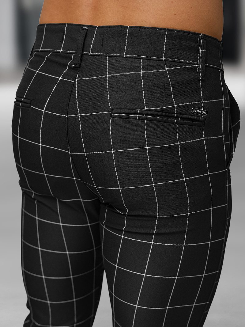 Pantaloni chino bărbaţi negri OZONEE DJ/5505Z