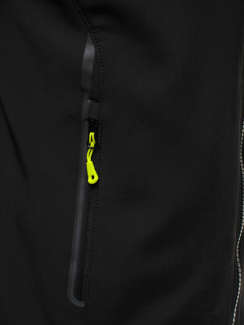 Jachetă bărbați SOFTSHELL neagră-galben OZONEE GE/12269