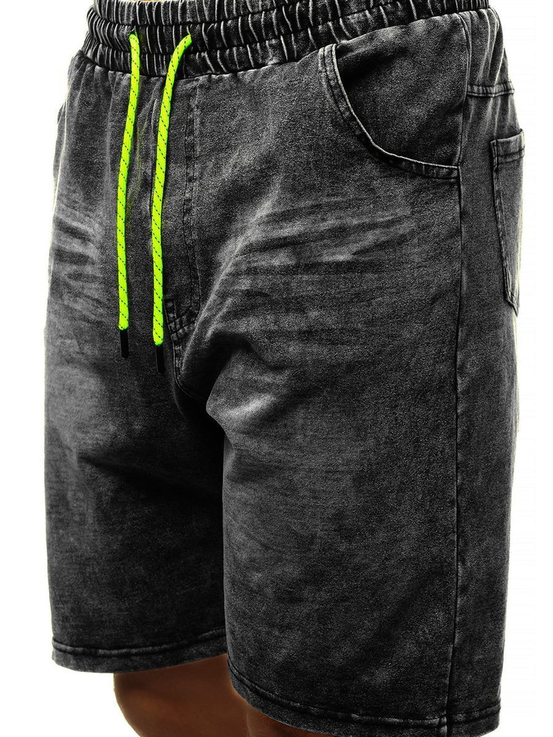 Pantaloni scurti blugi bărbați negri OZONEE JS/KK1070/2