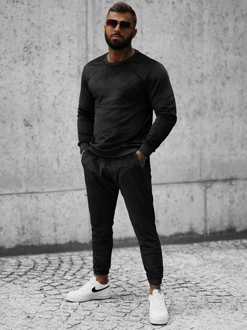 Trening catifea bărbați negru OZONEE O/12138